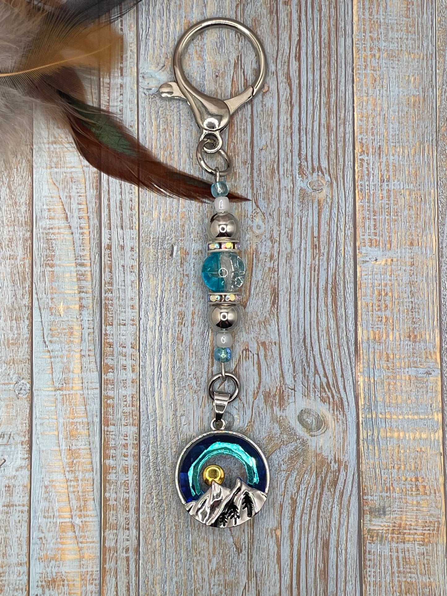 Aqua Mountain Keychain