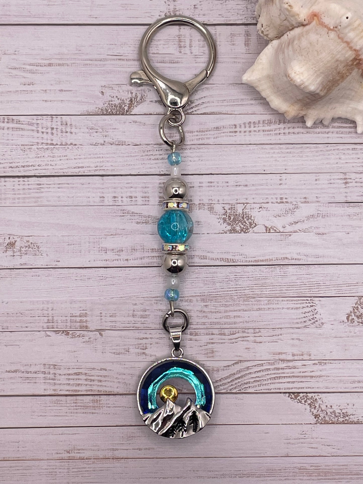 Aqua Mountain Keychain
