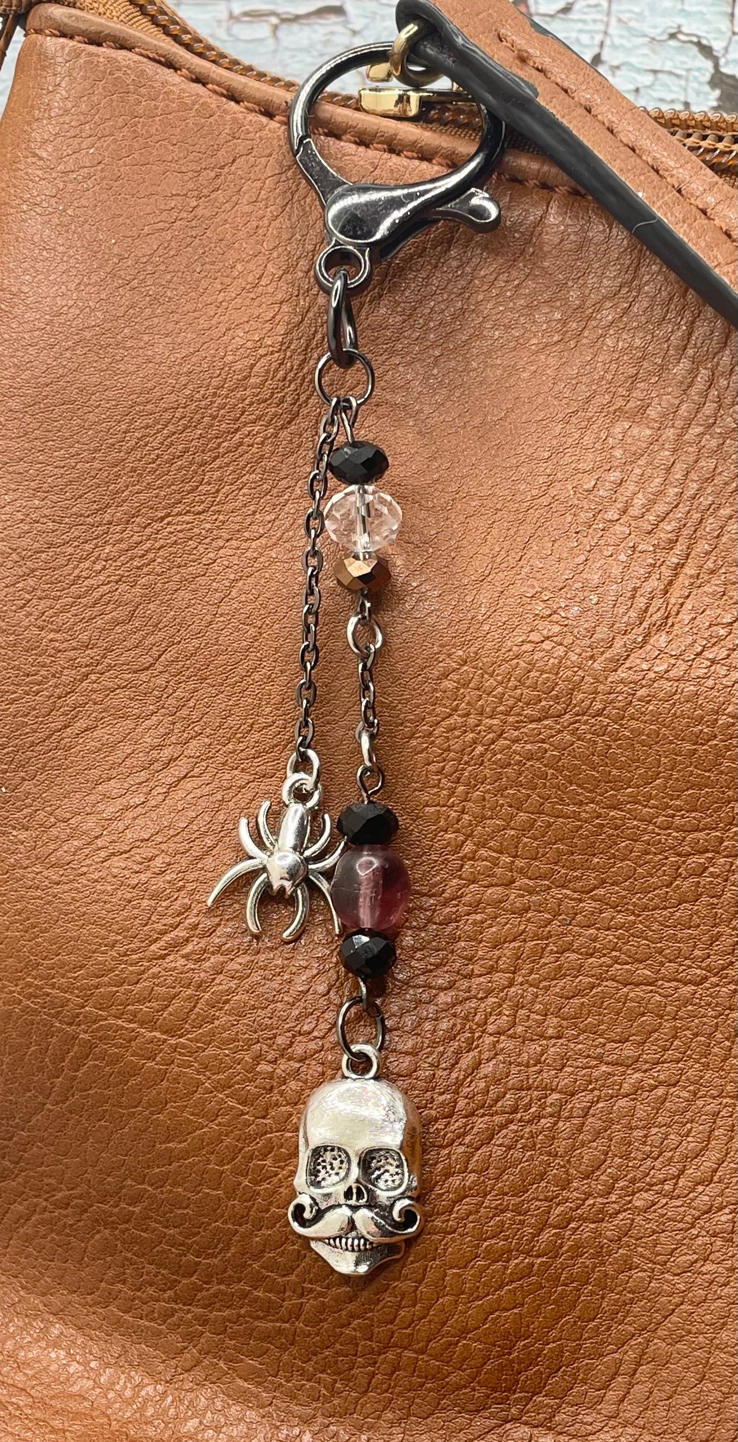 Skull & Spider Keychain