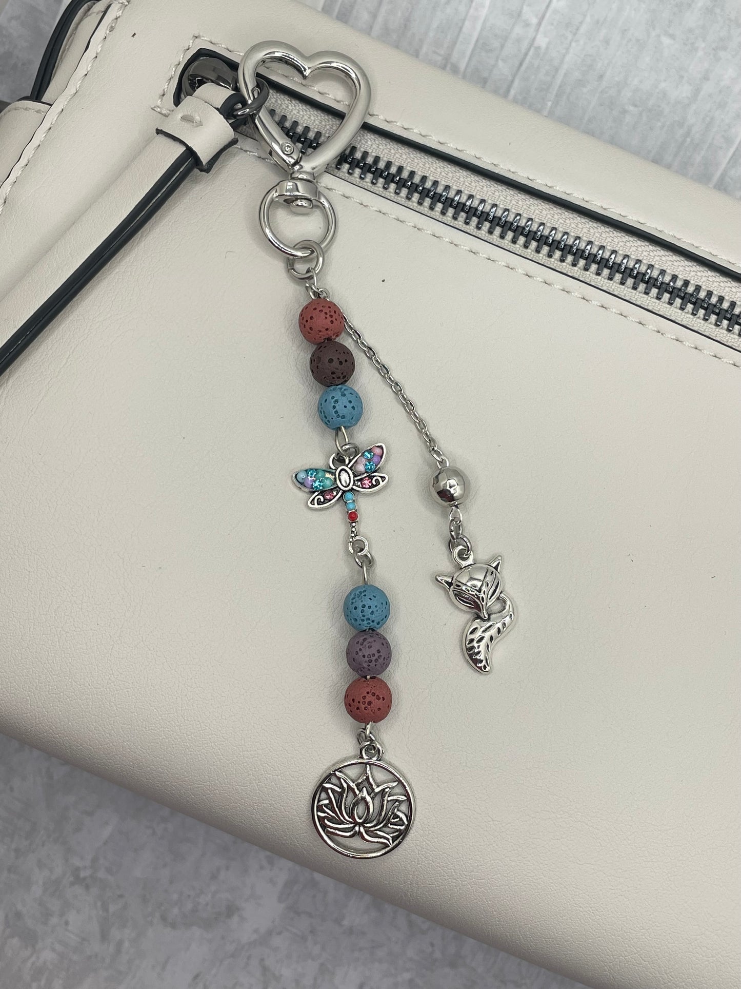 Lotus and Fox Keychain