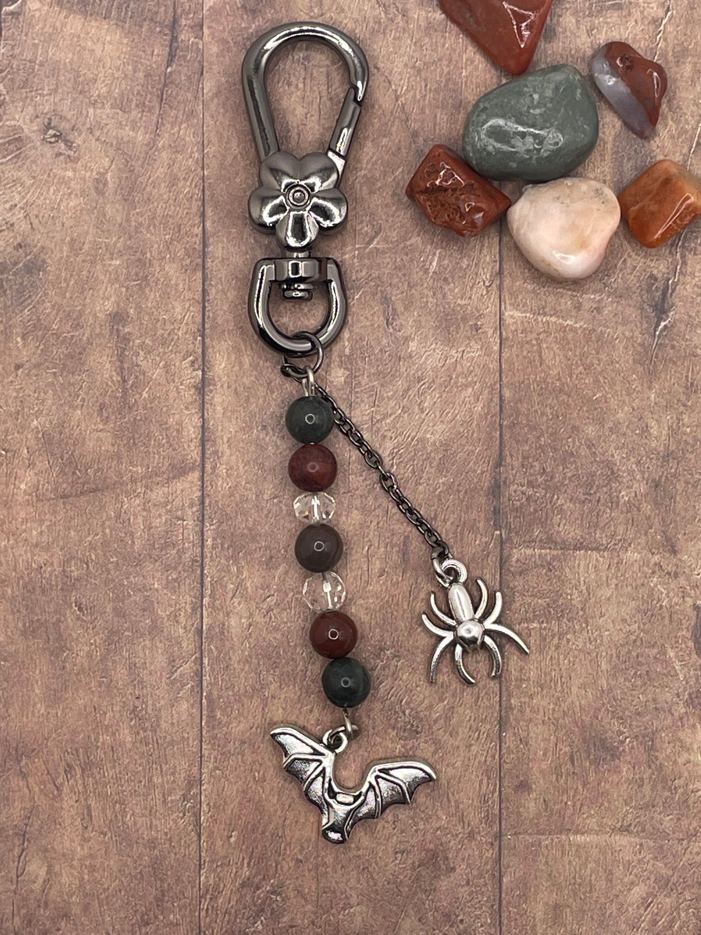 Halloween Bat & Spider Keychain