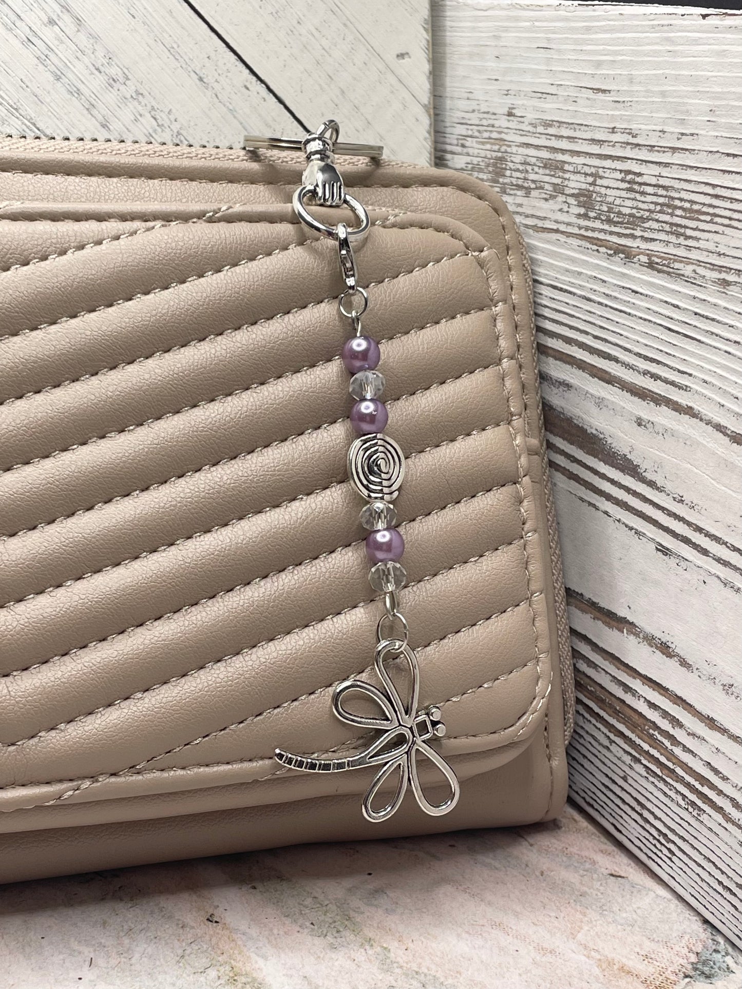Silver Dragonfly Keychain