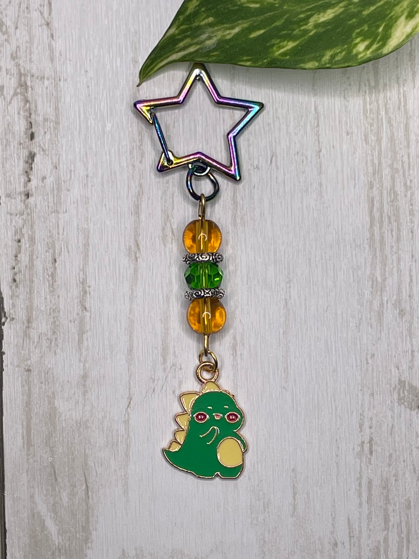Waving Baby Dino Keychain