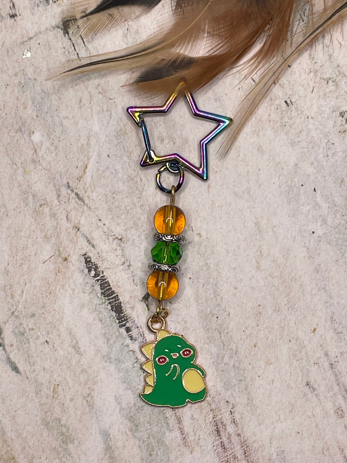 Waving Baby Dino Keychain
