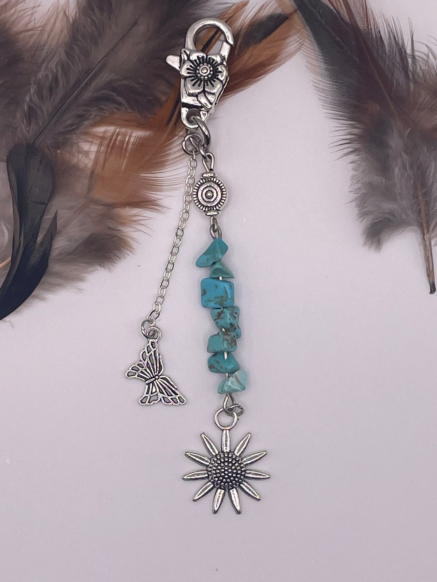 Flower and Butterfly Keychain