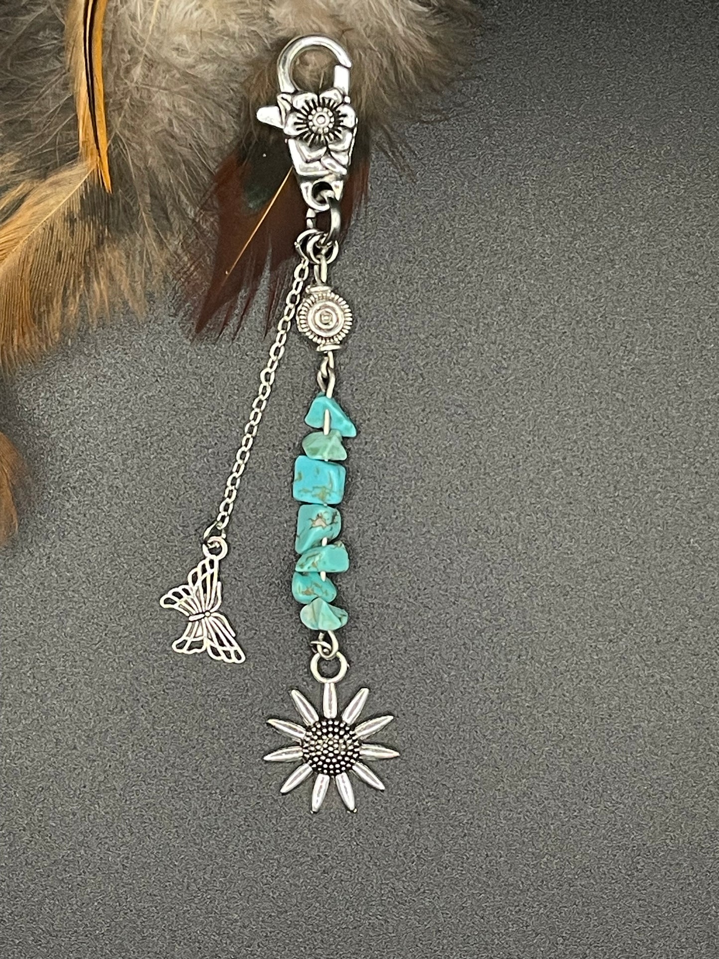 Flower and Butterfly Keychain