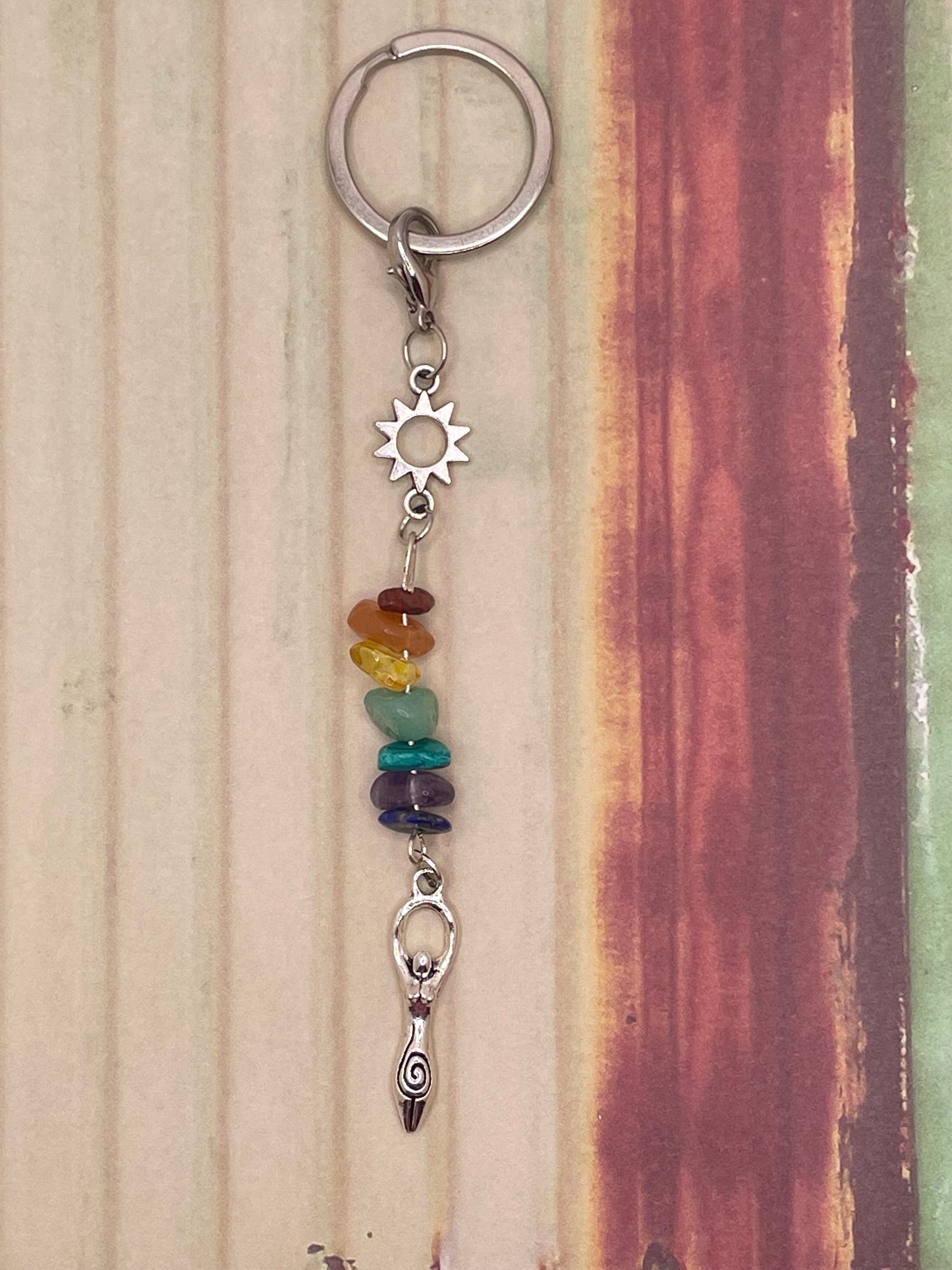 Rainbow Goddess Keychain