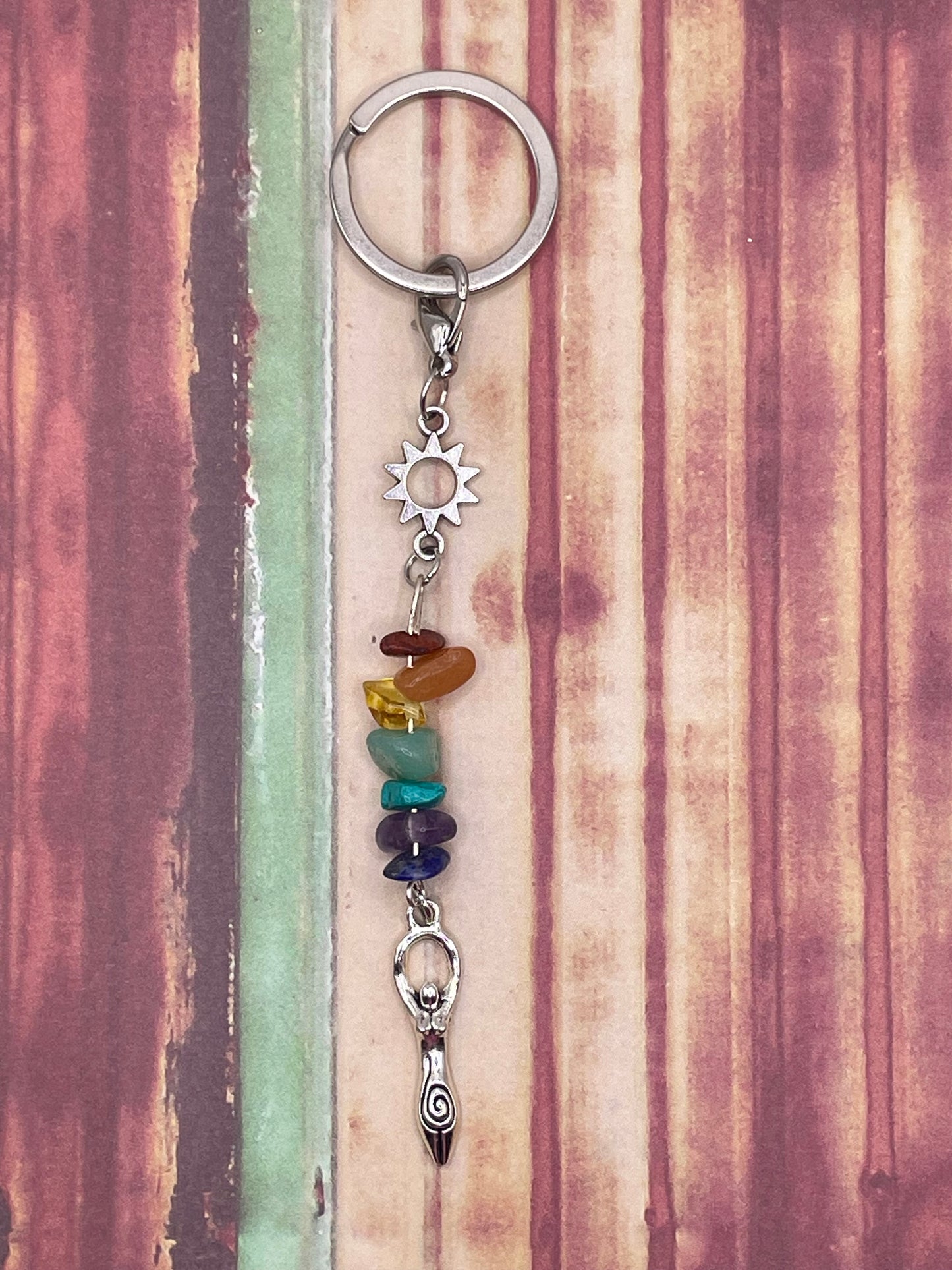 Rainbow Goddess Keychain