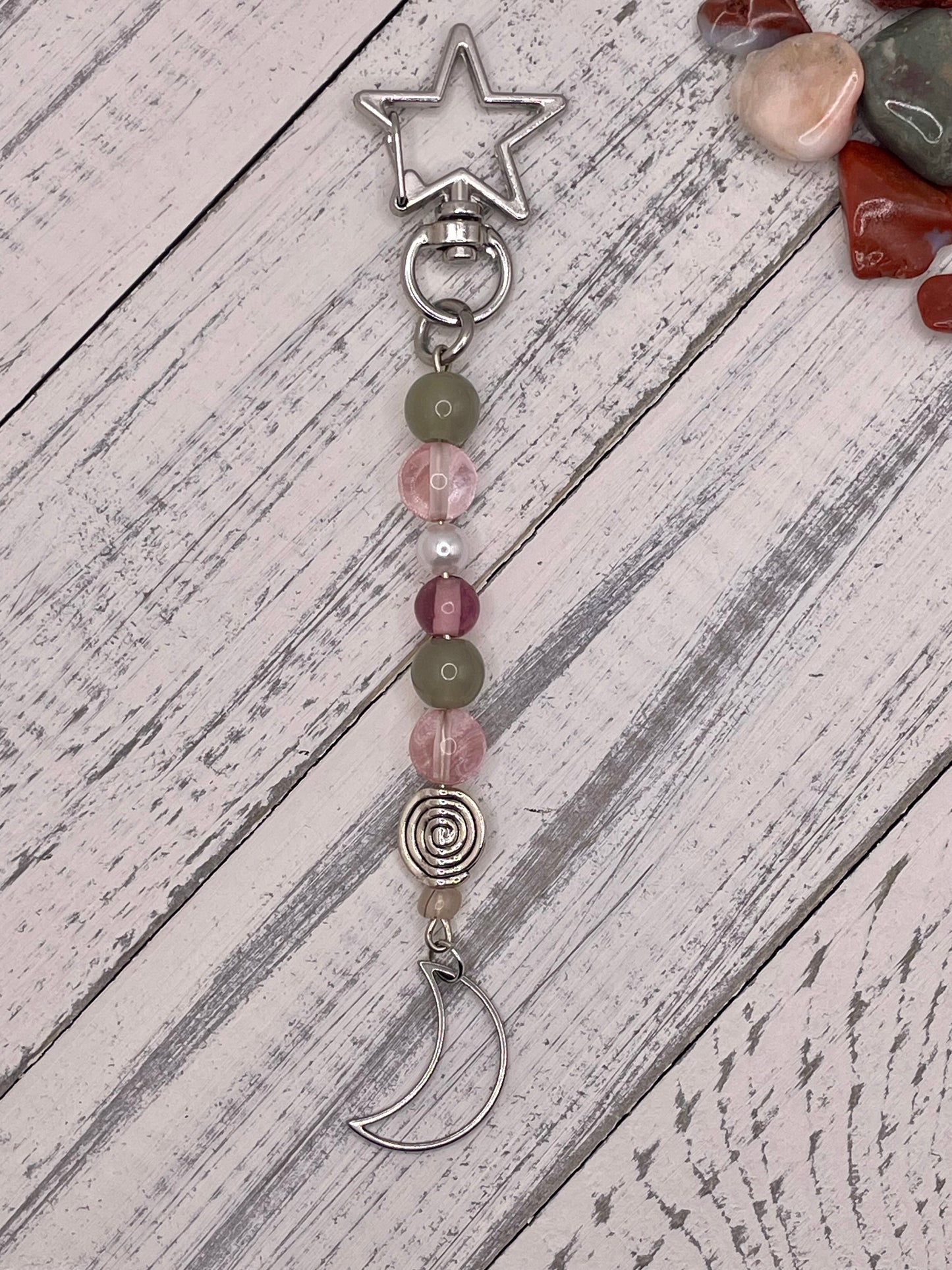 Moon and Star Keychain