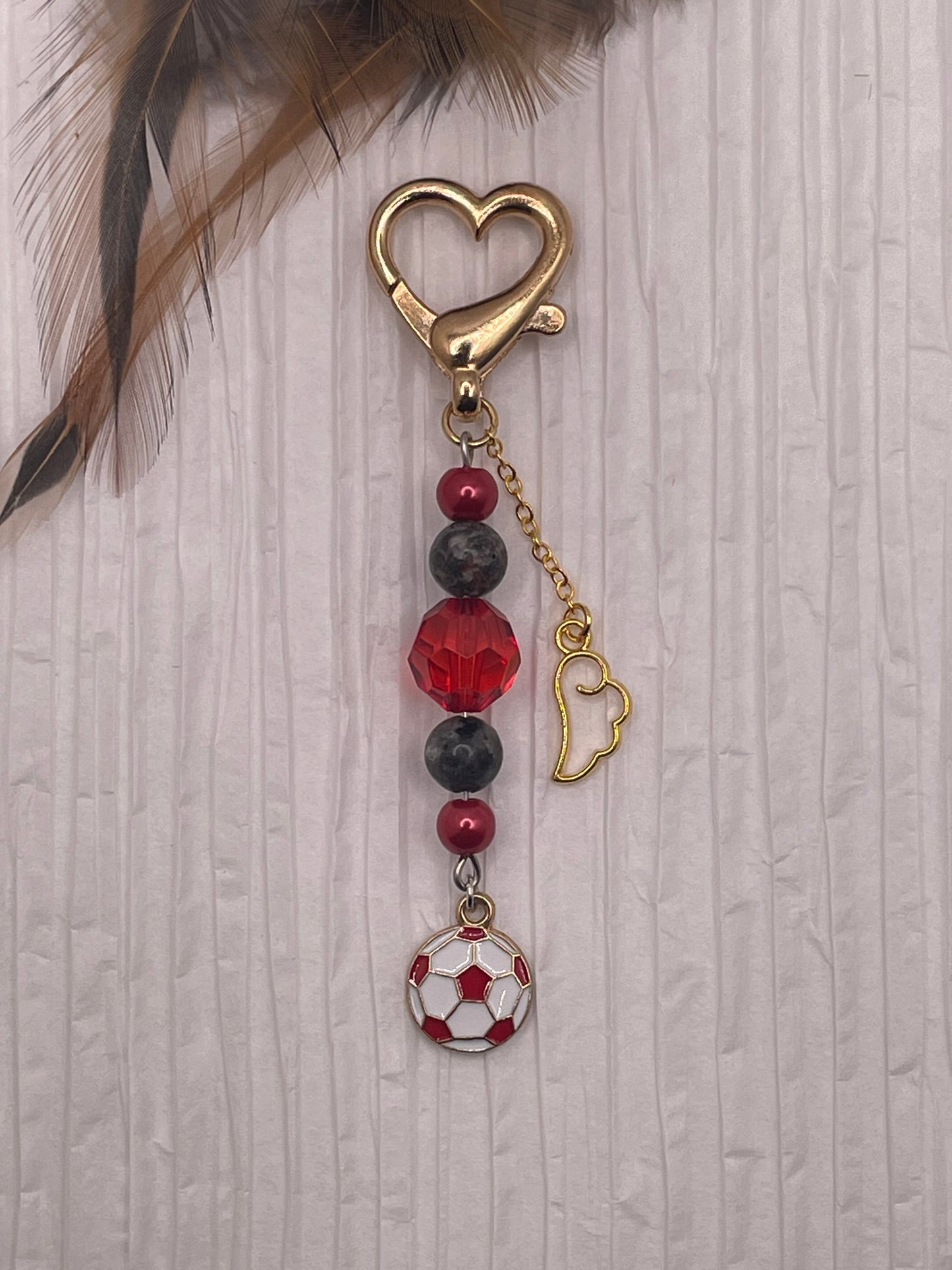 Red Soccer Keychain