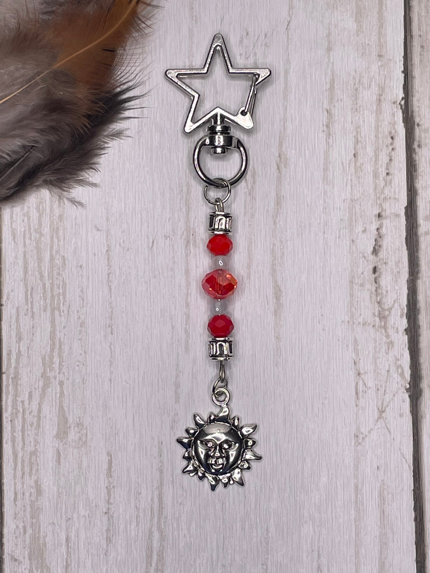 Silver Sun Keychain