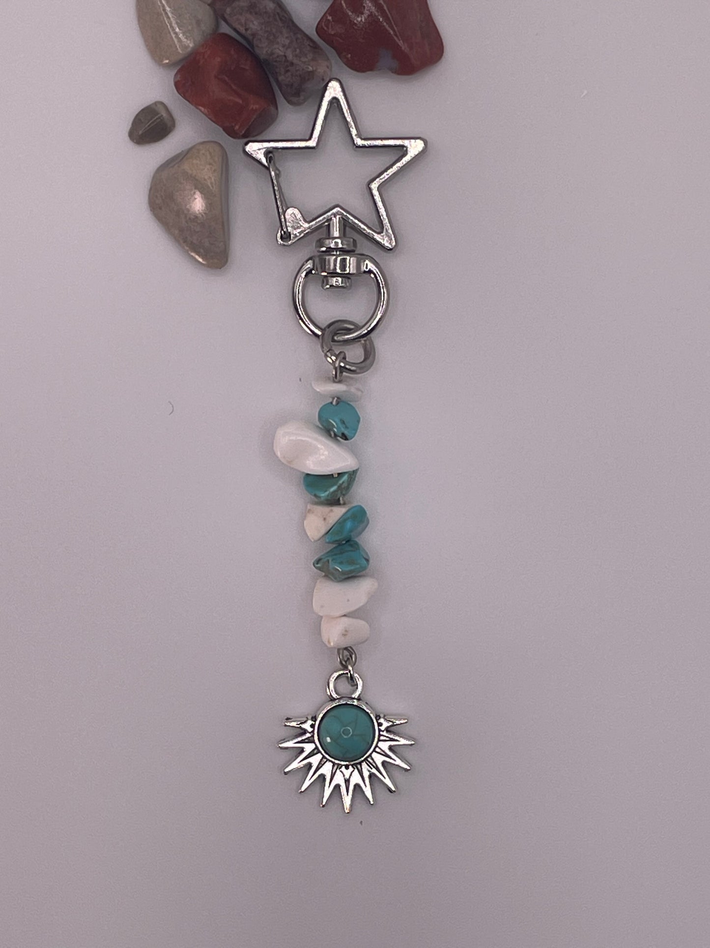 Turquoise Sun Keychain