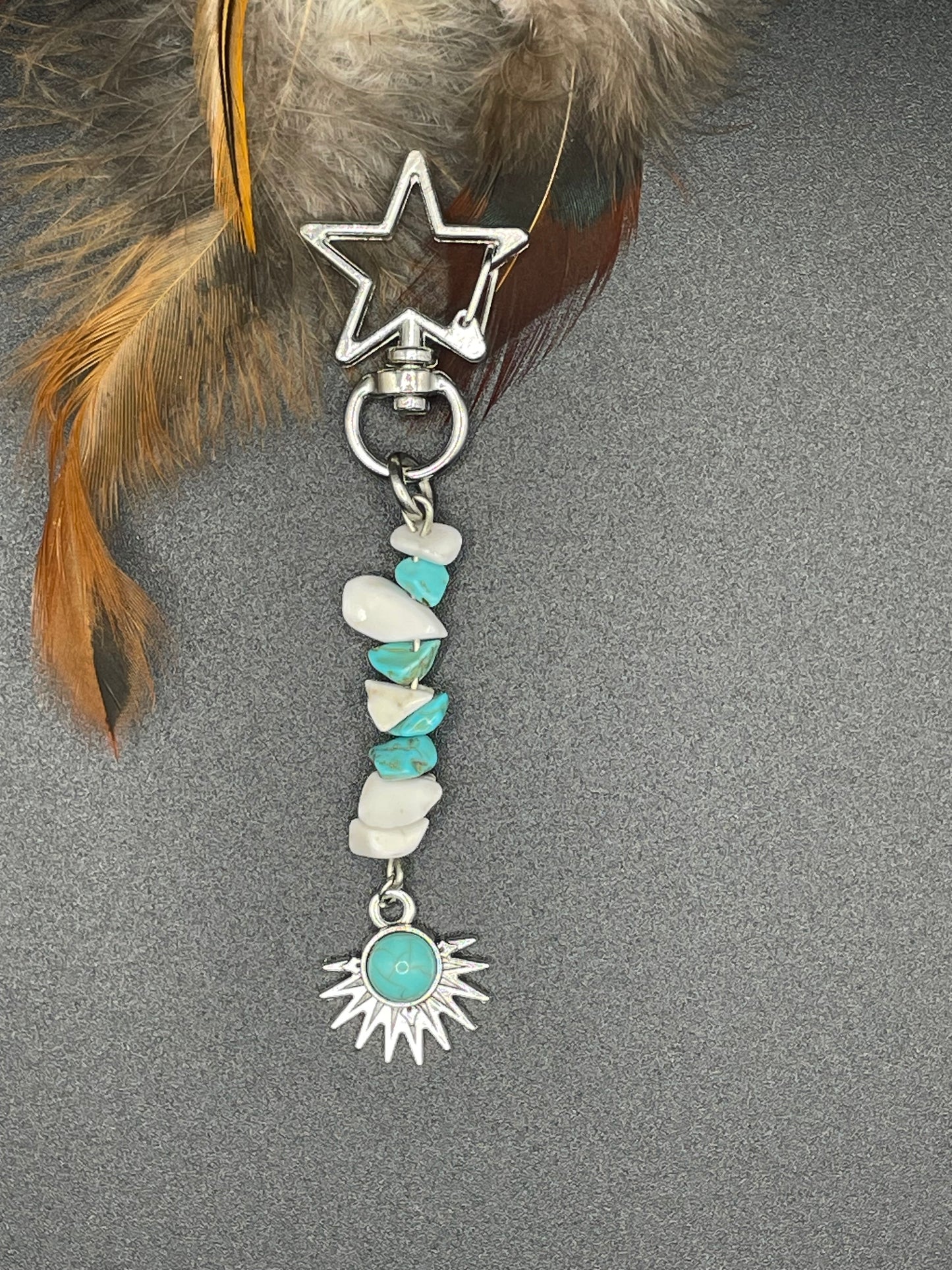 Turquoise Sun Keychain