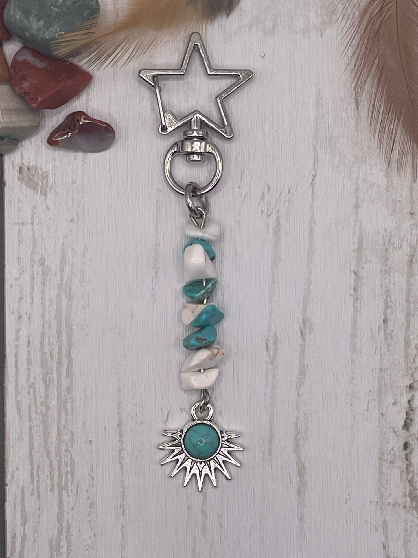 Turquoise Sun Keychain
