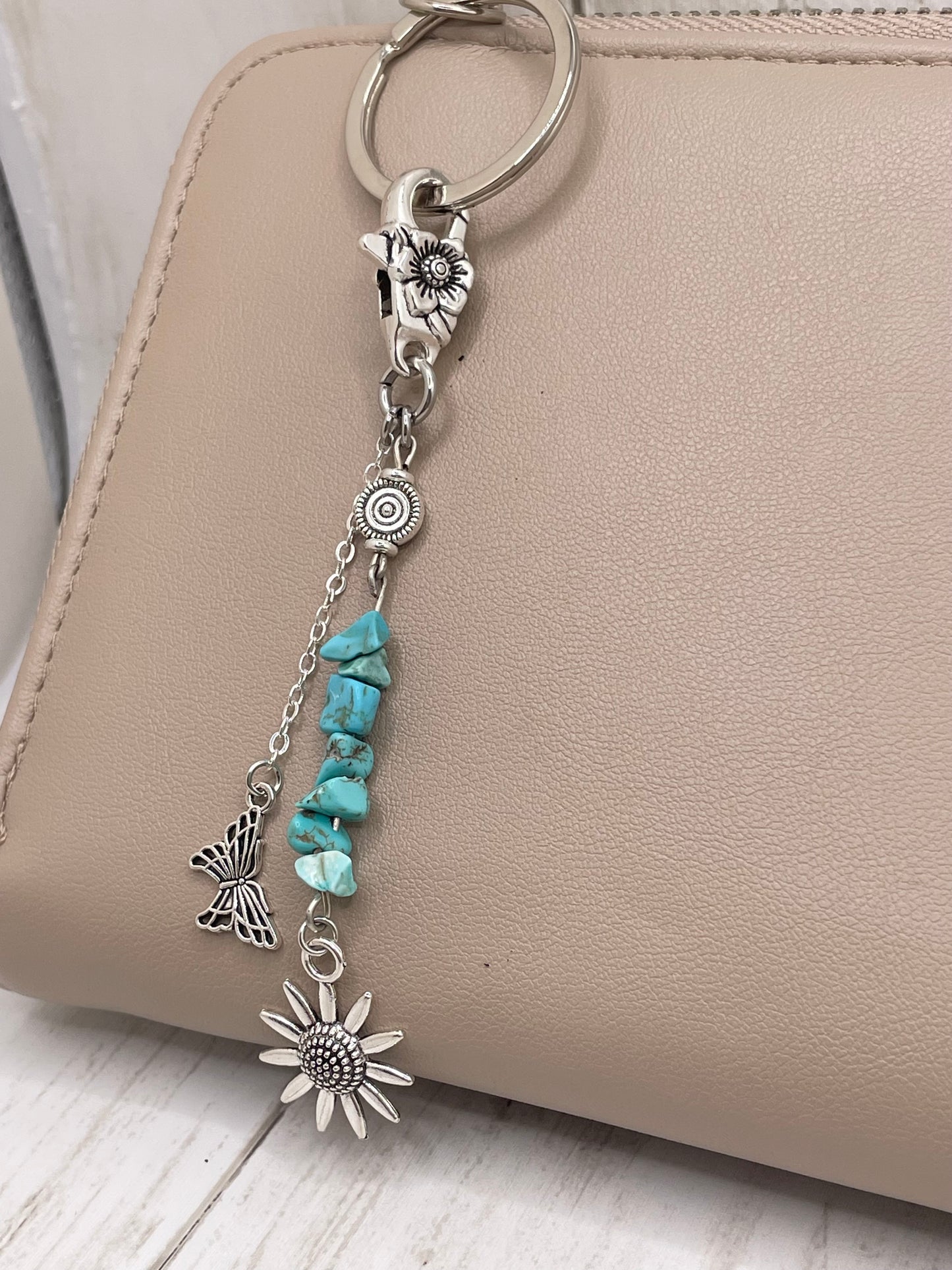 Flower and Butterfly Keychain