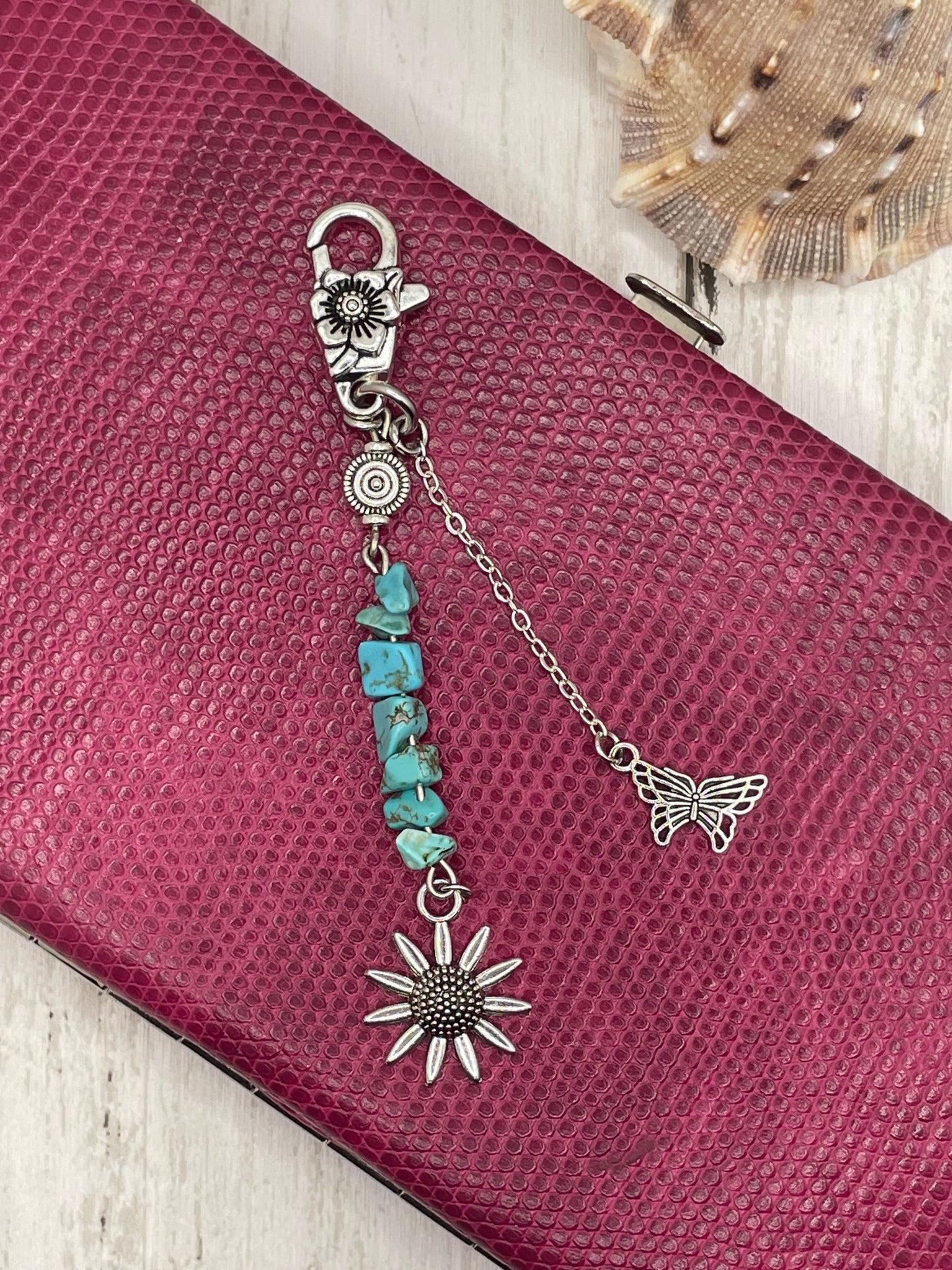 Flower and Butterfly Keychain