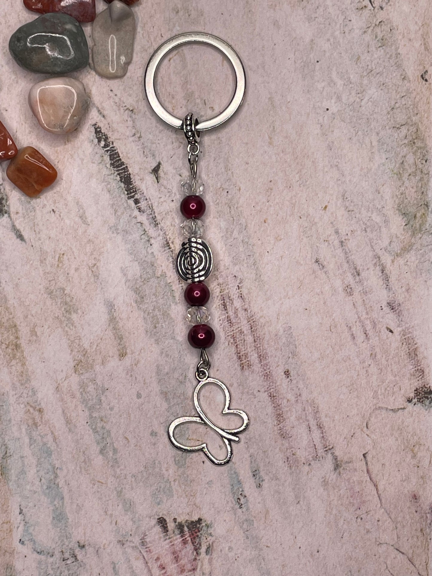 Butterfly and Spiral keychain