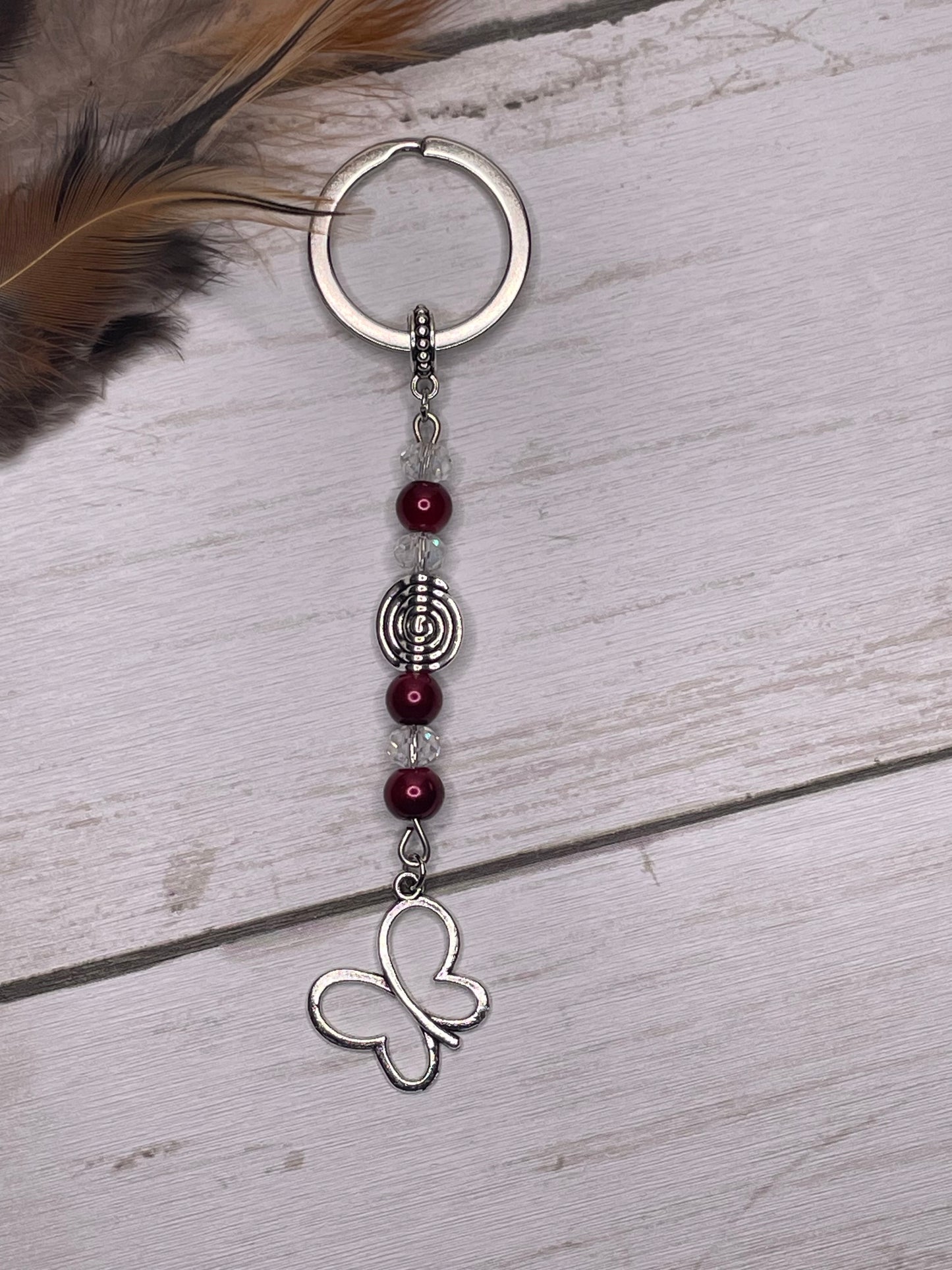 Butterfly and Spiral keychain