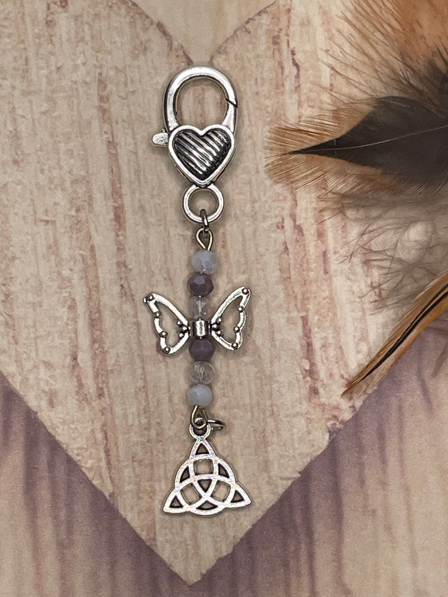 Celtic Knot and Butterfly keychain