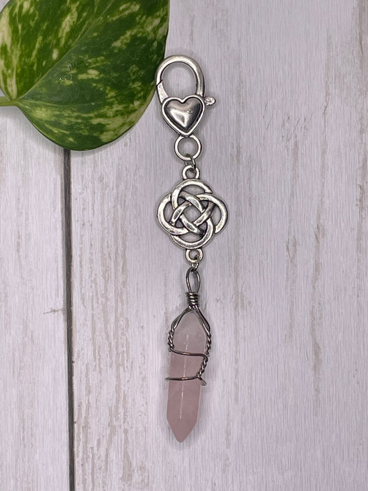 Rose Quartz Keychain