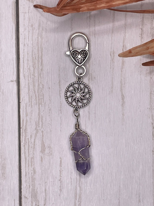 Purple Quartz Keychain