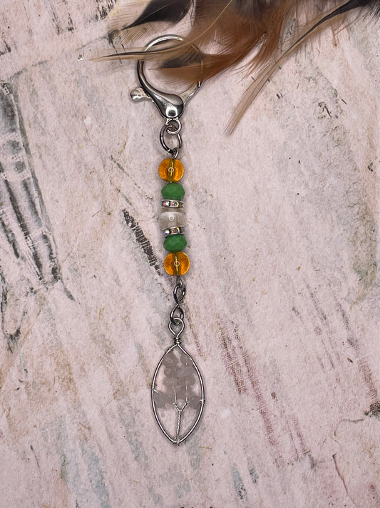 Pink Crystal Tree Keychain