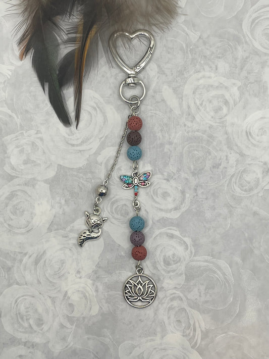 Lotus and Fox Keychain