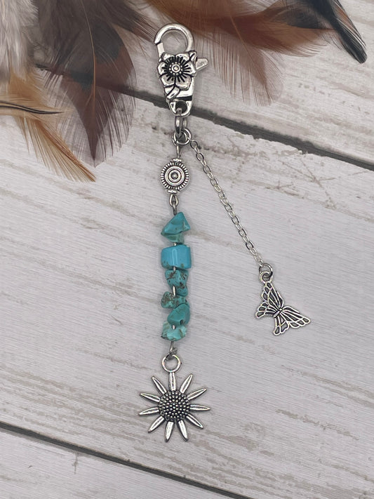 Flower and Butterfly Keychain