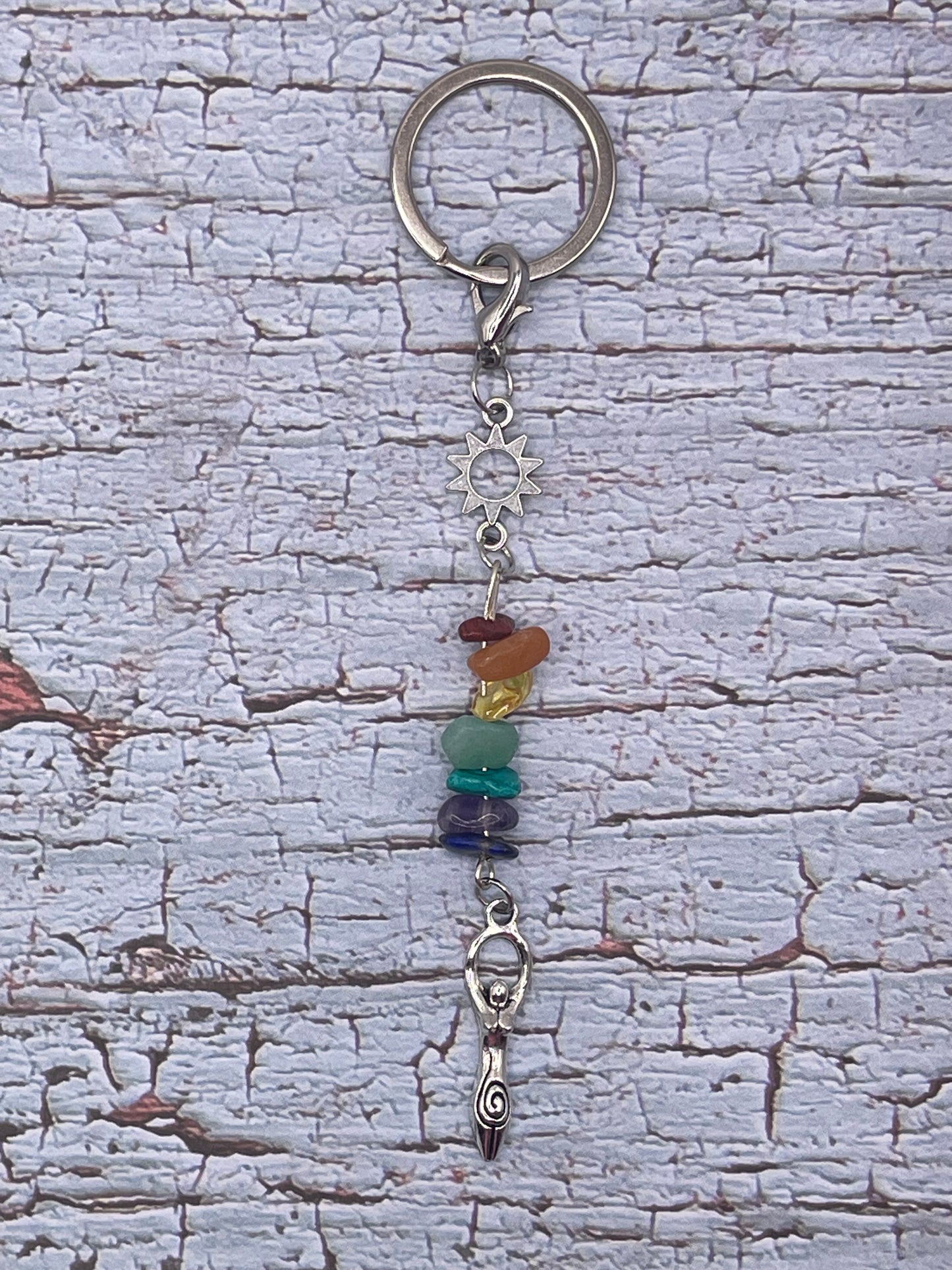 Rainbow Goddess Keychain