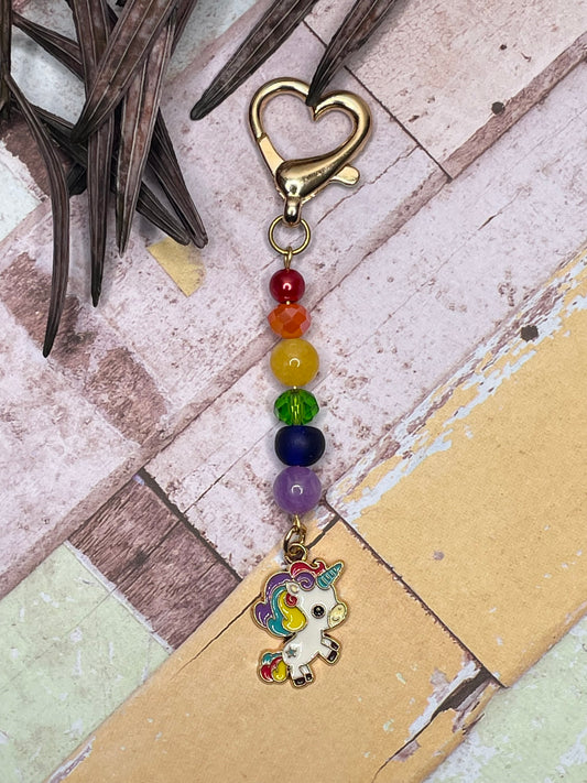 Rainbow Unicorn Keychain