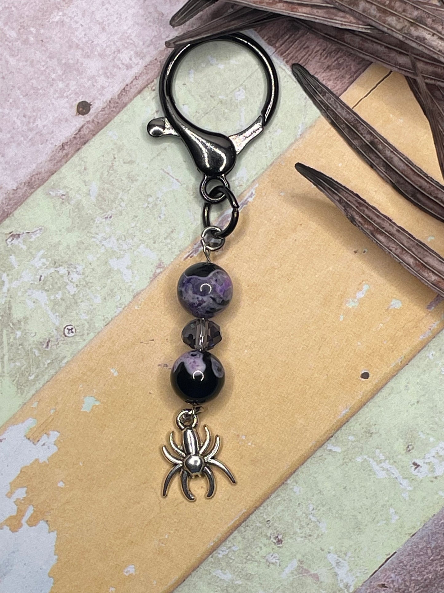 Halloween Spider Keychain Charm