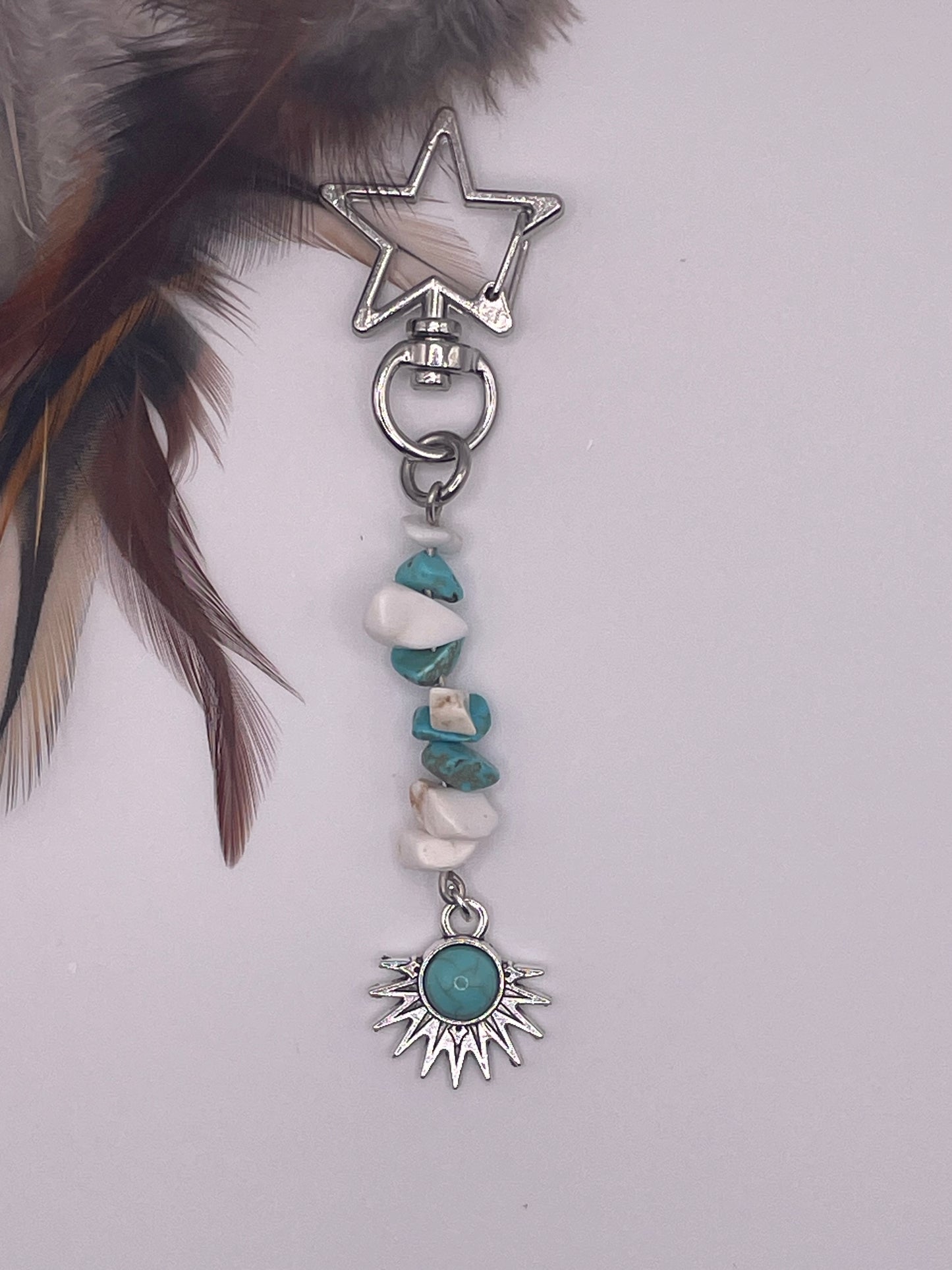 Turquoise Sun Keychain